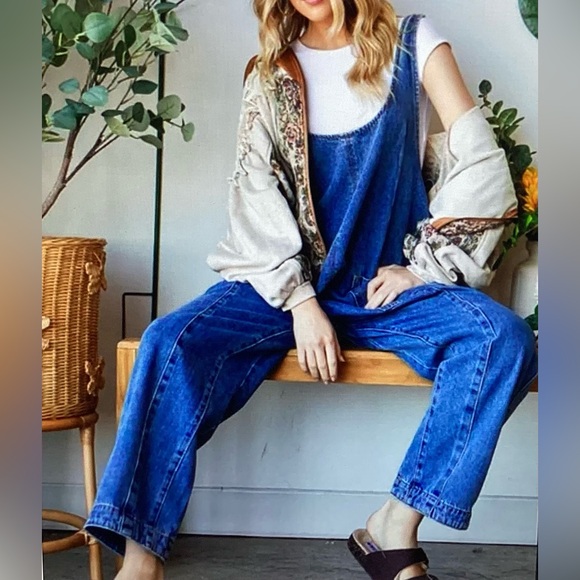 Oli & Hali Oversized Blue Denim Overalls - Picture 5 of 5